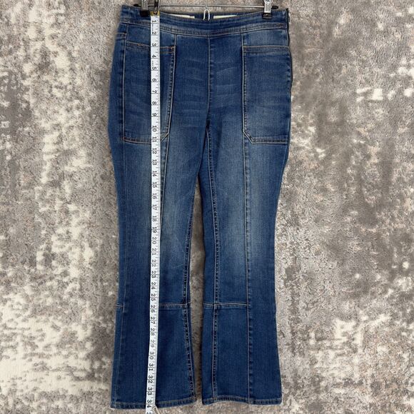 Anthropologie Pilcro Letterpress Sz 25 High-Rise Jeans Cropped Bootcut Side Zip - Picture 4 of 13